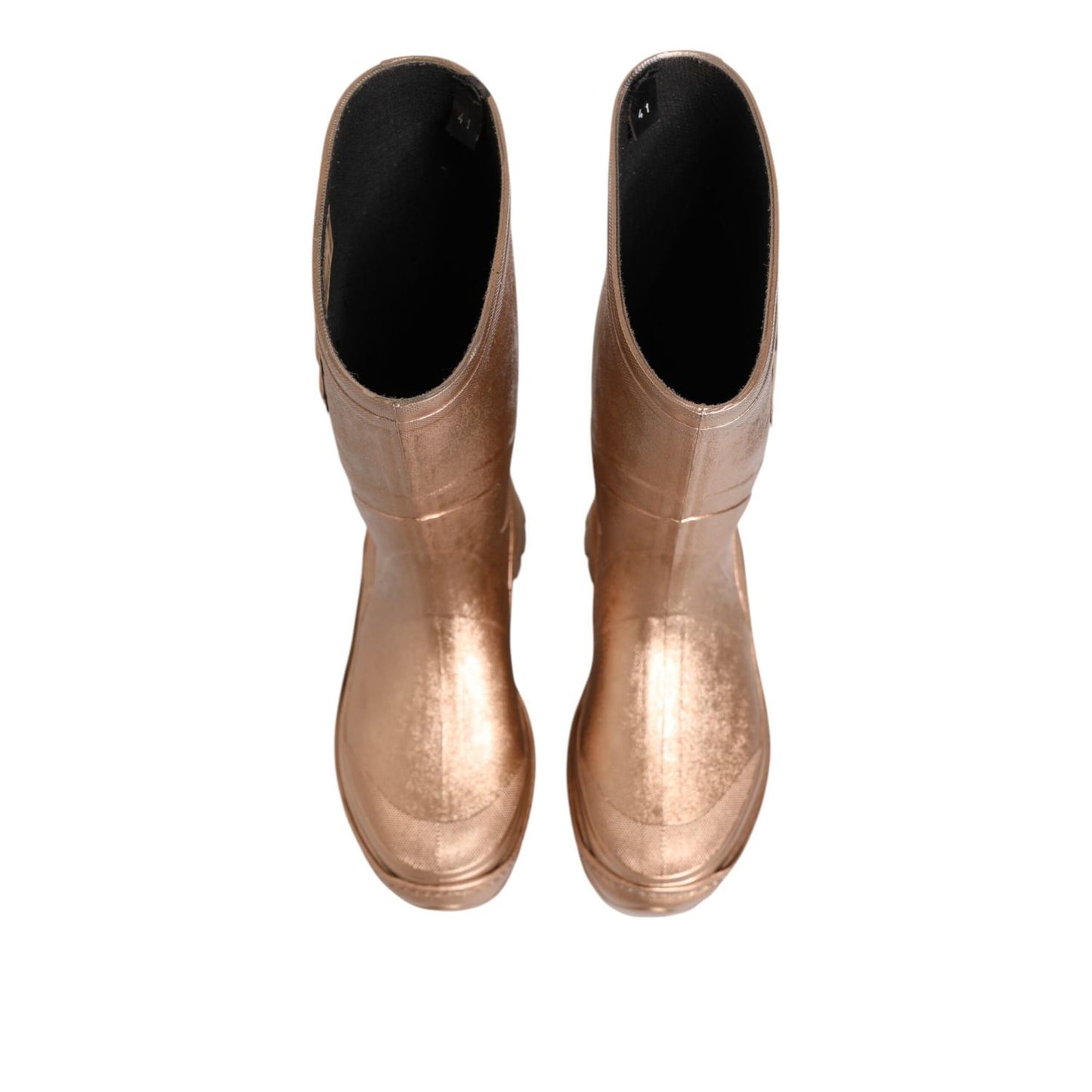 Dolce & Gabbana Rose Gold Rubber Pull On Rain Boots  Shoes