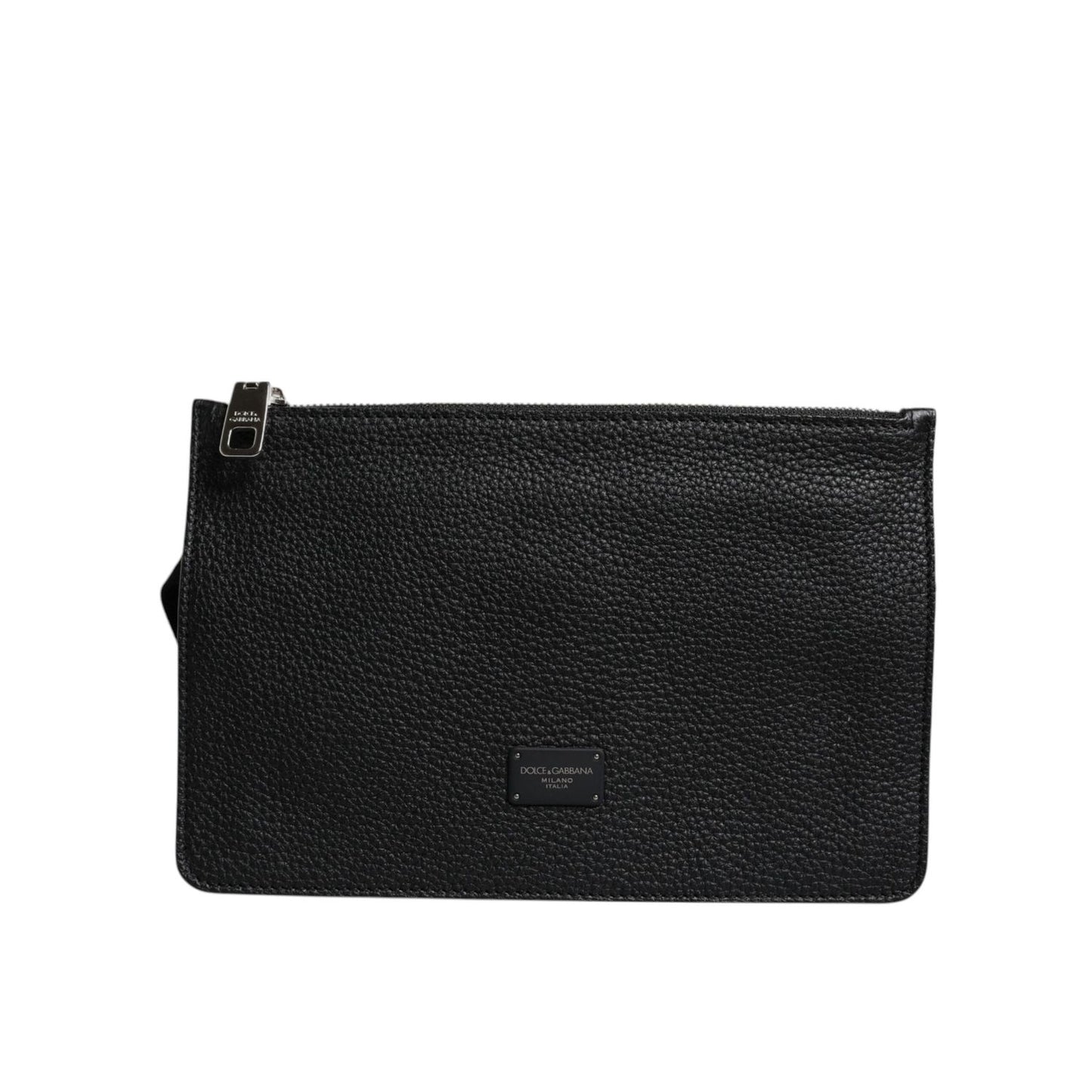 Dolce & Gabbana Black Leather Logo Embossed Waist Fanny Pack Bag