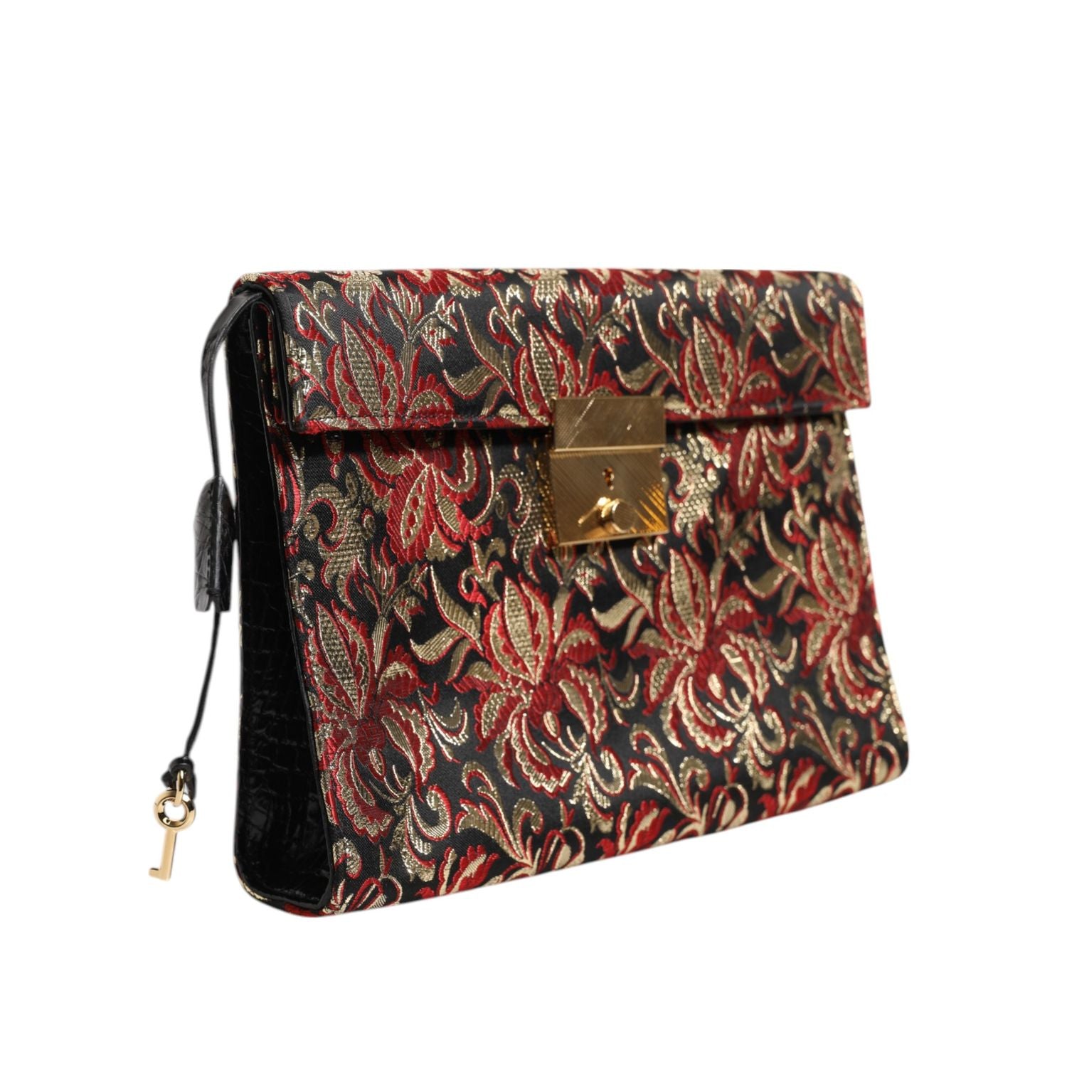 Dolce & Gabbana Multicolor Jacquard Floral Document Briefcase Bag