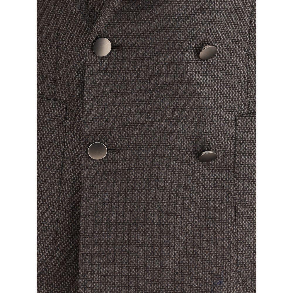 Tagliatore Brown Fleece Wool Clothing