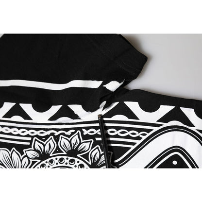 Dolce & Gabbana Black Bandana Print Cotton Crew Neck T-shirt