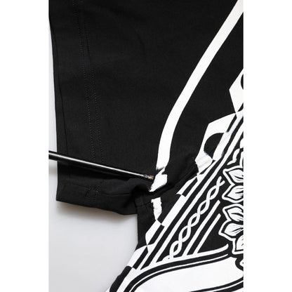 Dolce & Gabbana Black Bandana Print Cotton Crew Neck T-shirt