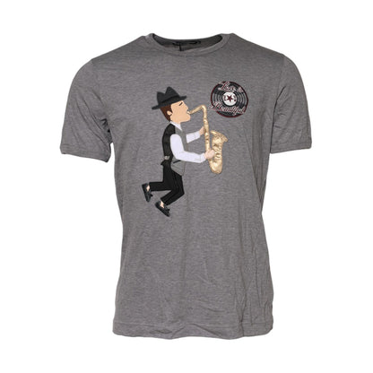 Dolce & Gabbana Gray #DGFamily Cotton Crew Neck T-shirt