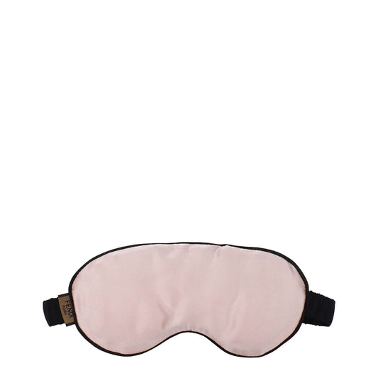 Fendi Pink Silk Facemask with side logo, made of 100% silk, MPN FXH021AF1NF0647, luxury eye mask by Fendi.