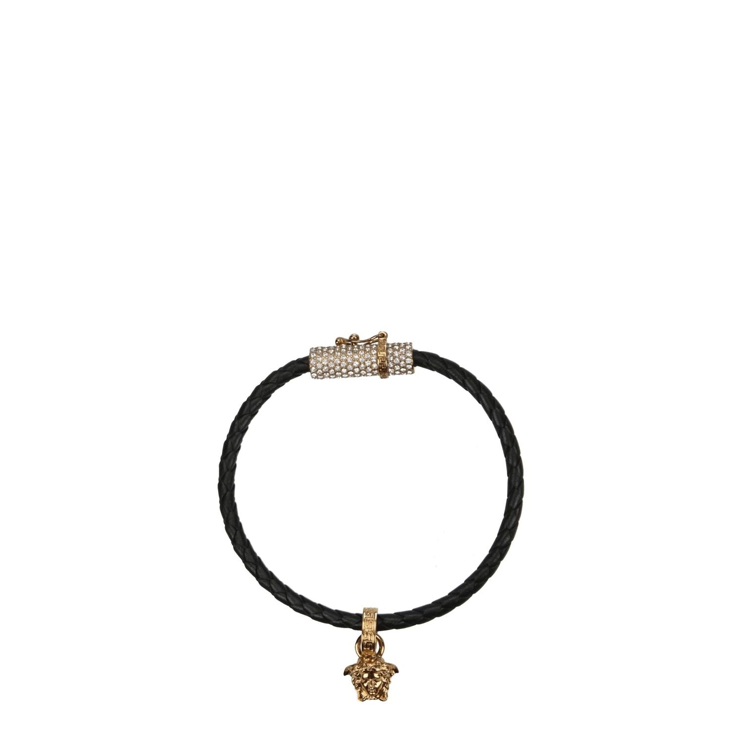 Versace Black Leather Bracelet