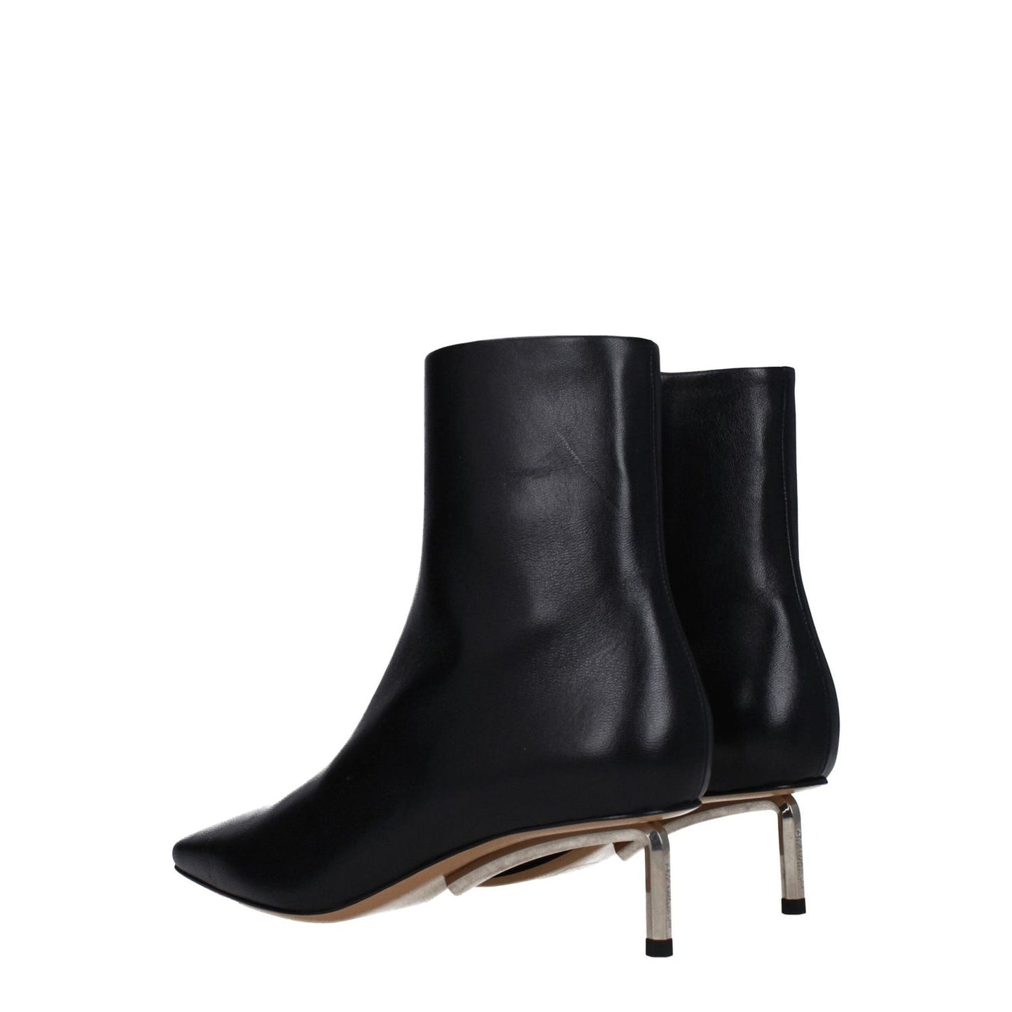 Off-White Black Leather Ankle Boots OF-8547450781961-EU38/US8
