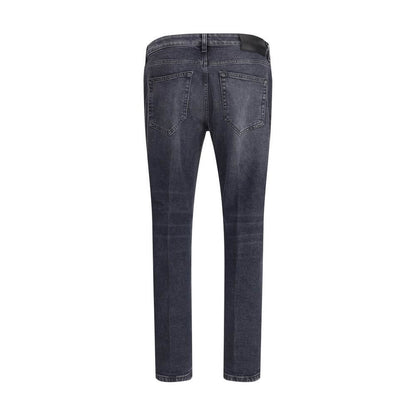 PT Torino Gray Cotton Slim Fit Jeans