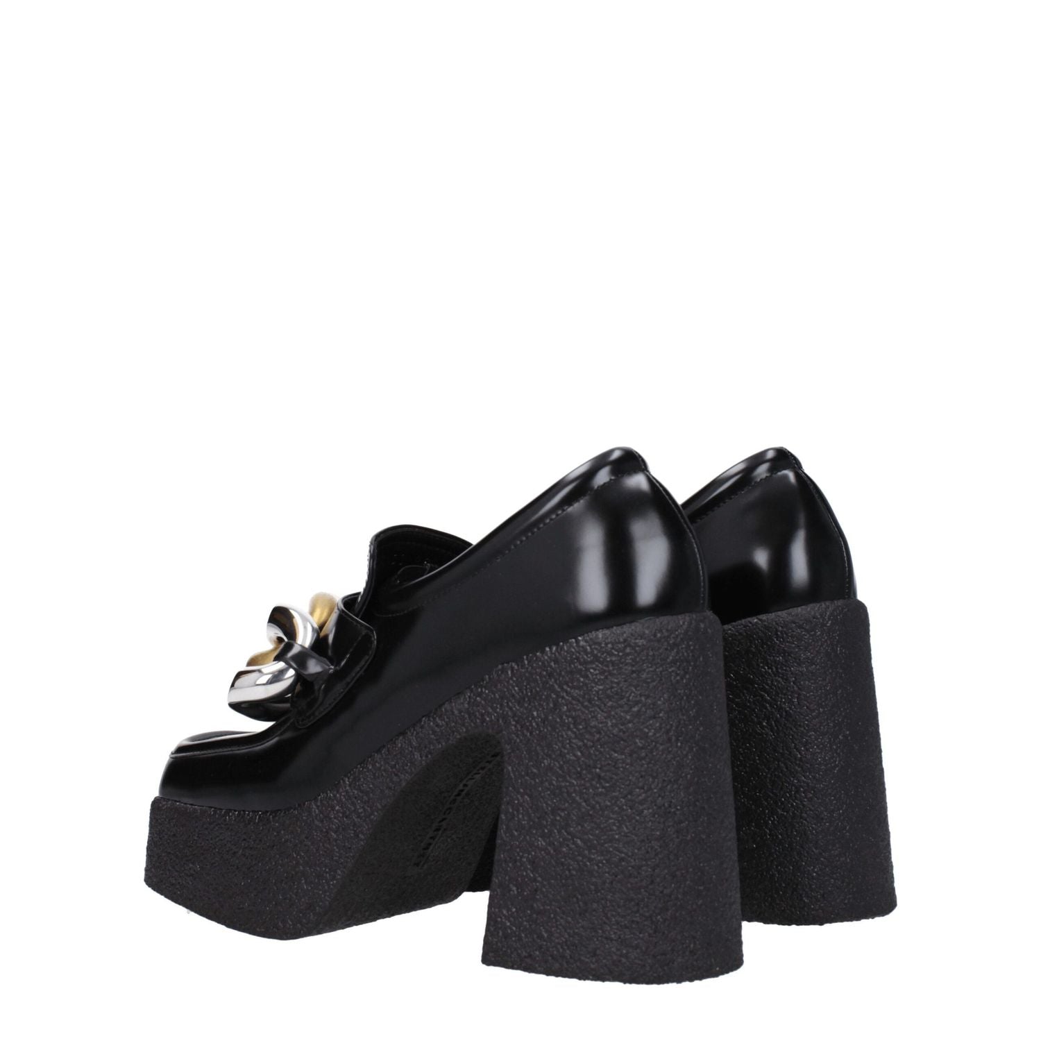 Stella McCartney Black Leather Platform Loafers