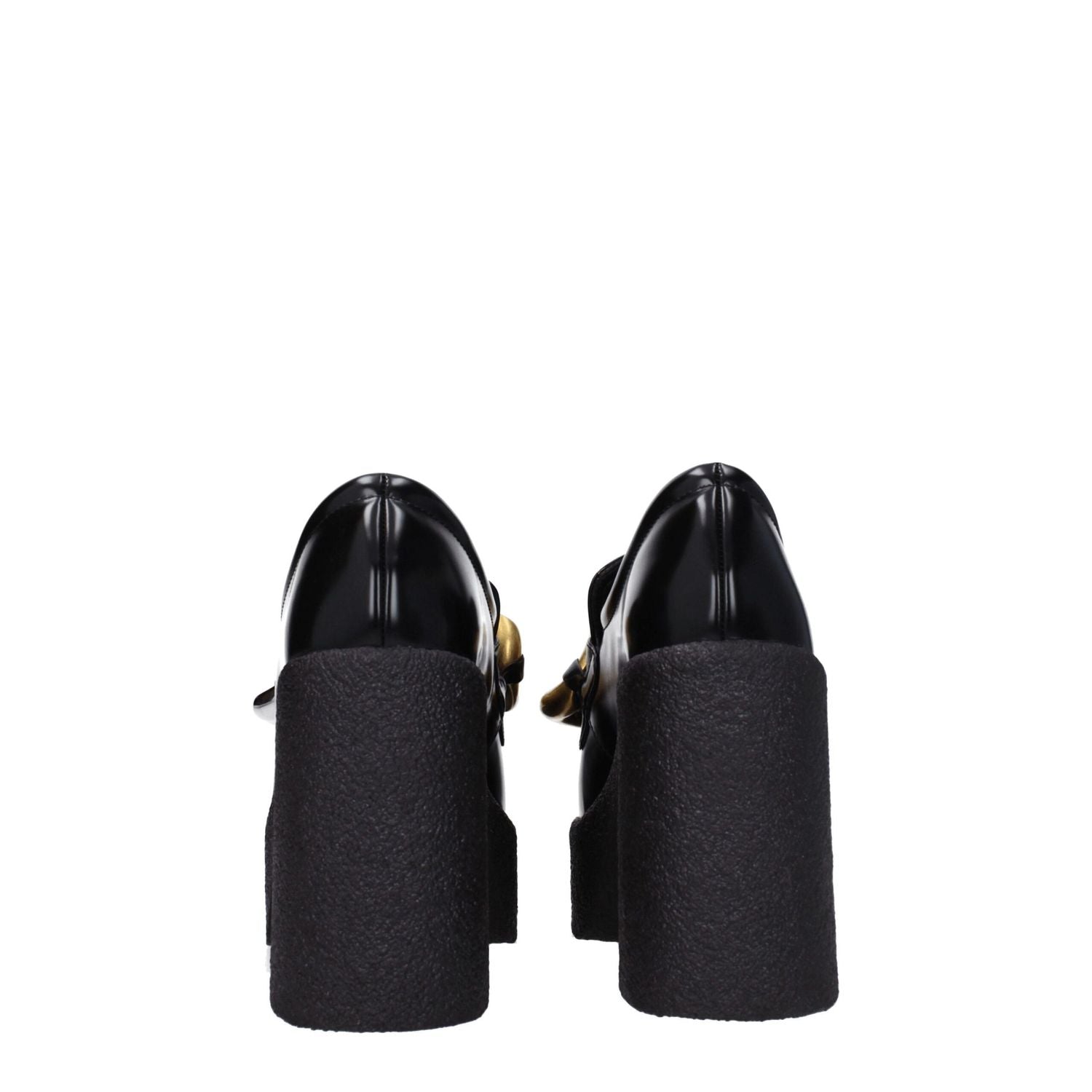 Stella McCartney Black Leather Platform Loafers