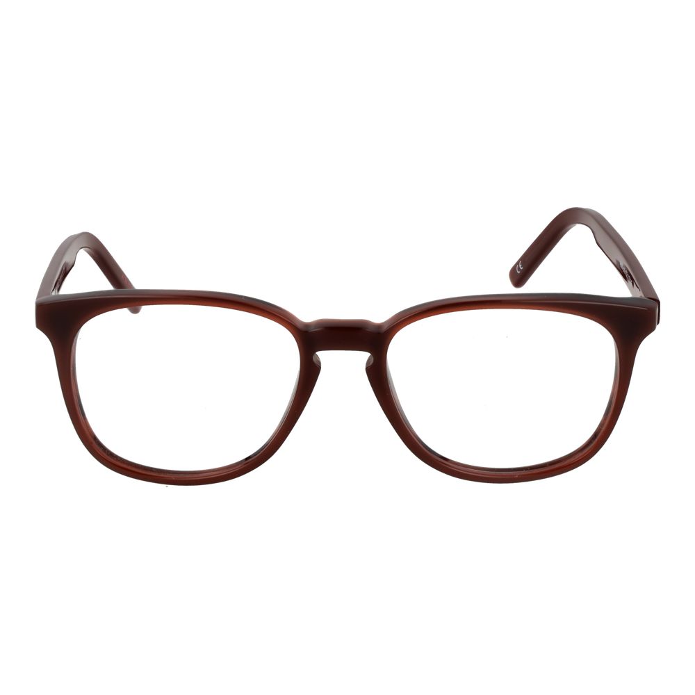 Andy Wolf Brown Unisex Glasses Frame in acetate with full-rim style, featuring panto shape and demo lenses.