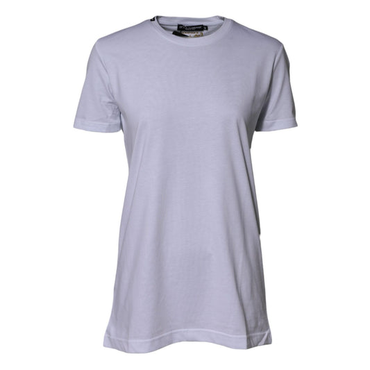 Dolce & Gabbana White Cotton Goodluck 2023 Crew Neck T-shirt