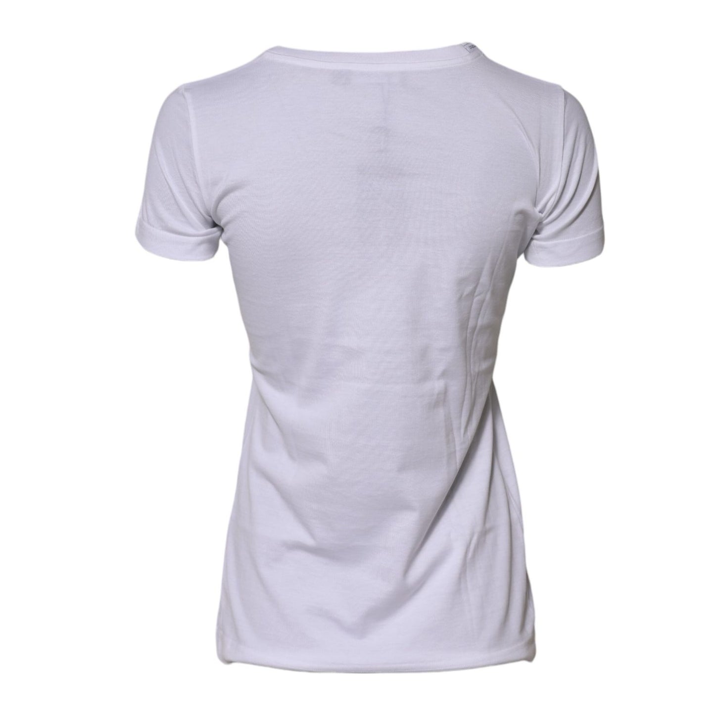 Dolce & Gabbana White Cotton Crew Neck Short Sleeves T-shirt