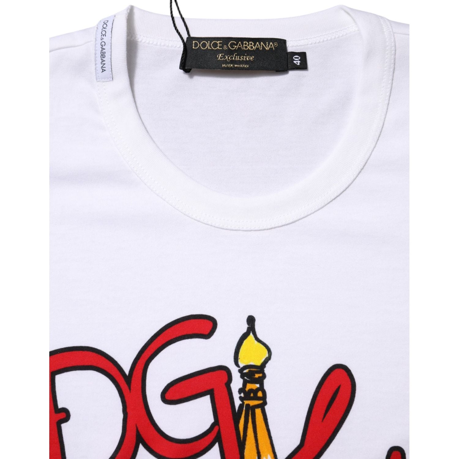 Dolce & Gabbana White DG Loves Moscow Crew Neck T-shirt