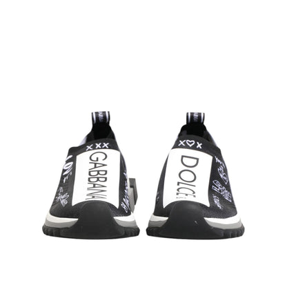 Dolce & Gabbana Black White Sorrento Low Top Sneakers Shoes