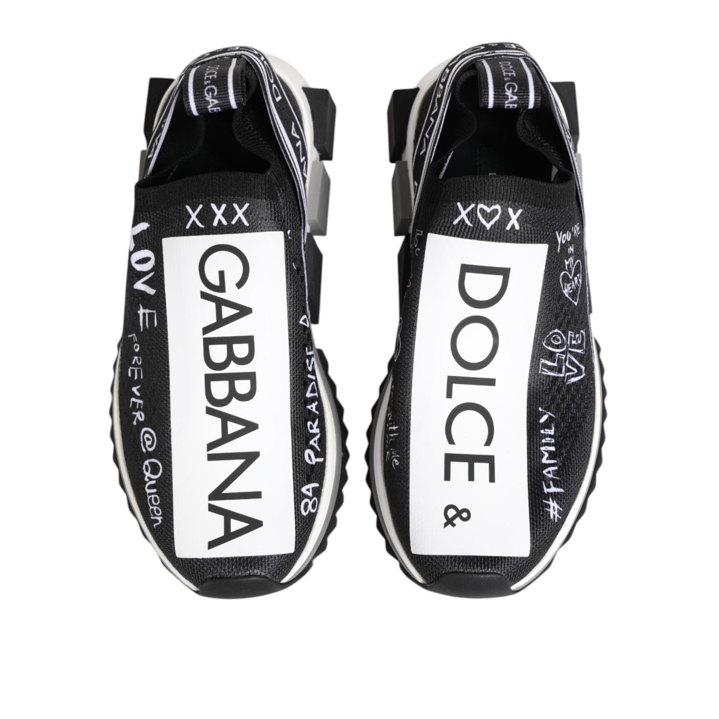 Dolce & Gabbana Black White Sorrento Low Top Sneakers Shoes