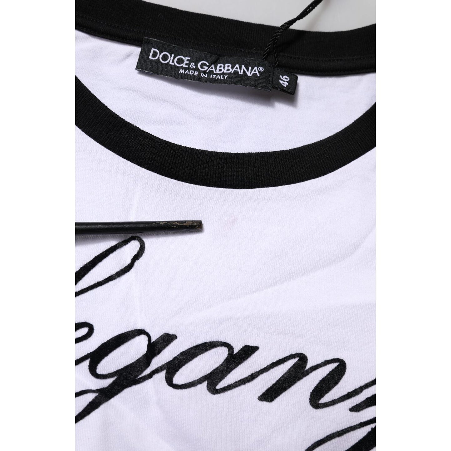 Dolce & Gabbana White Eleganza Cotton Crew Neck Tee T-shirt