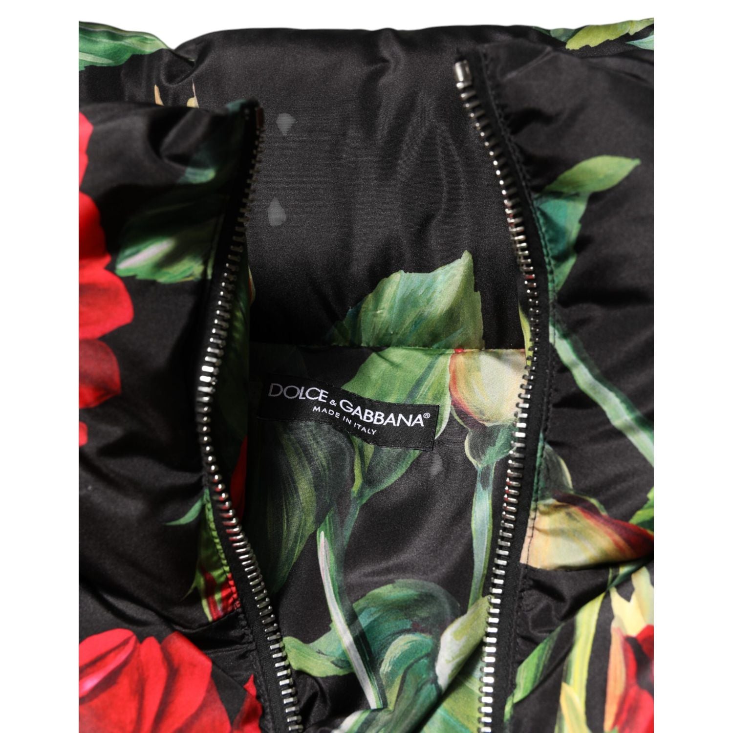 Dolce & Gabbana Multicolor Floral Puffer Coat Full Zip Jacket