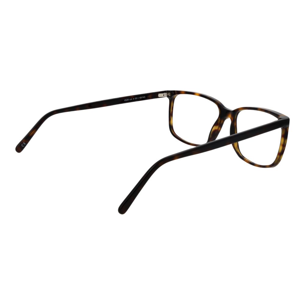 Andy Wolf Brown Unisex Glasses Frame in acetate, full-rim rectangle style, demo lenses, size 58-15-145, includes branded case.