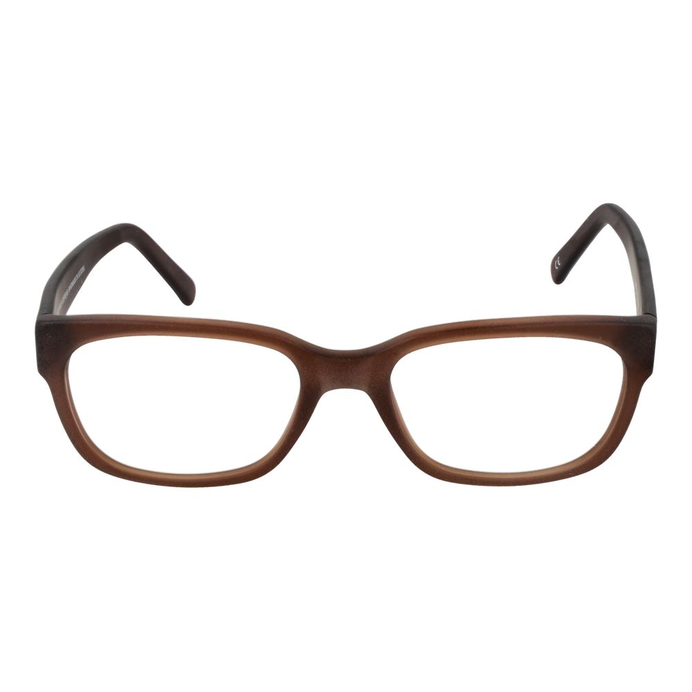 Andy Wolf Brown Unisex Glasses Frame in acetate full-rim rectangle style, 52-17-145 size, including branded case. No lenses protection effect.