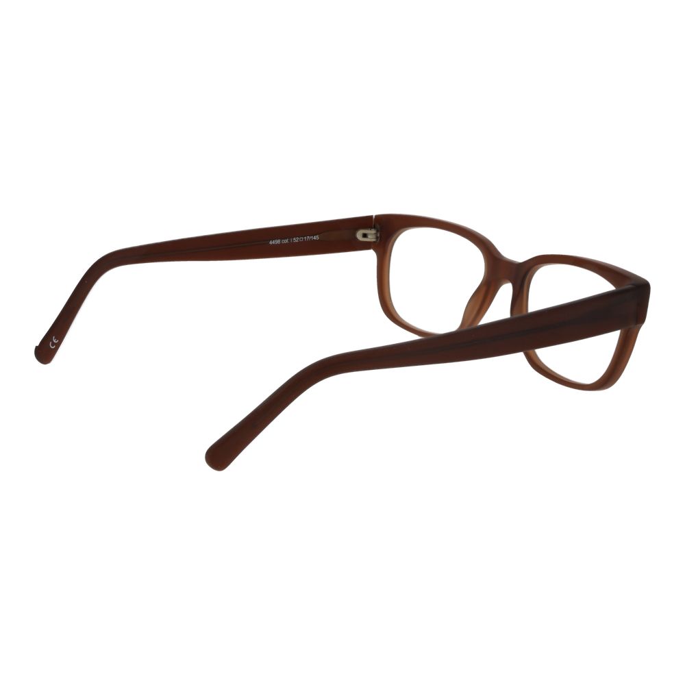 Andy Wolf Brown Unisex Glasses Frame - full-rim acetate, rectangle style with 52mm width; includes branded case.