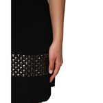Dolce & Gabbana Black Crystal Embellished Collared Mini Dress