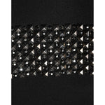 Dolce & Gabbana Black Crystal Embellished Collared Mini Dress