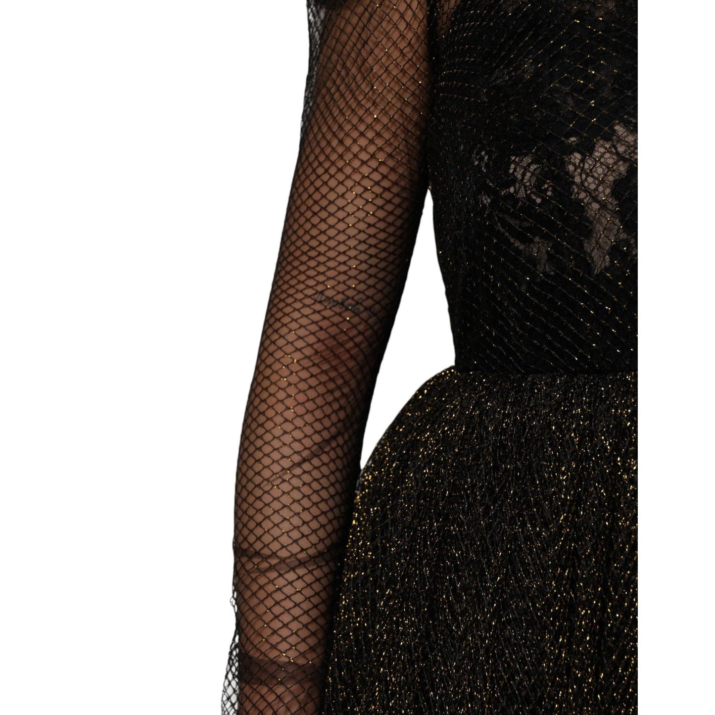 Dolce & Gabbana Black Crystal Heart Embellished A-line Dress