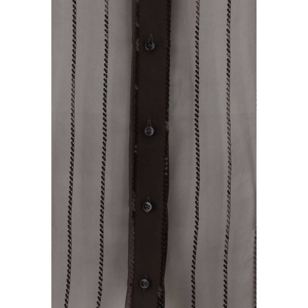 Brunello Cucinelli Brown Silk Blouse