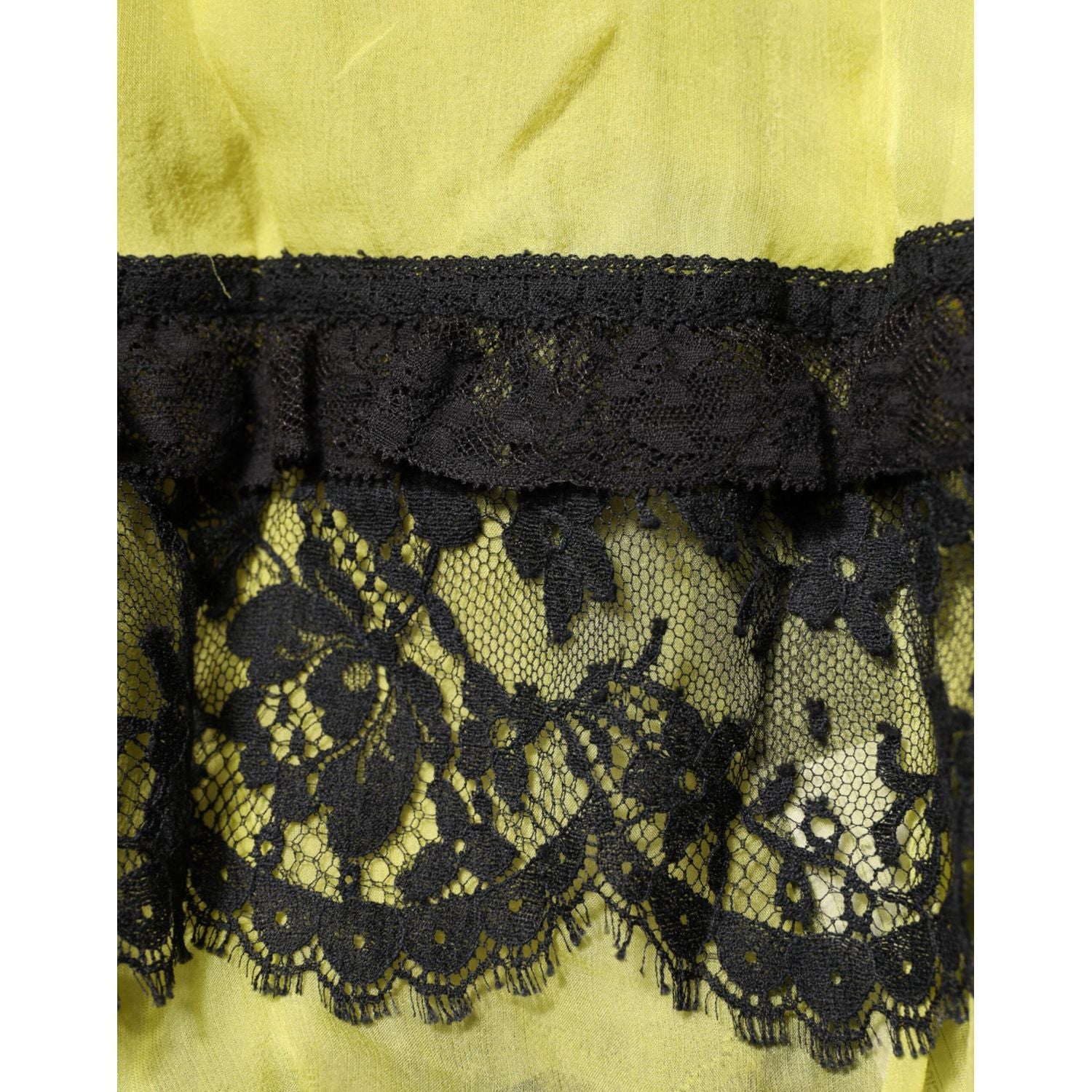 Dolce & Gabbana Yellow Black Babydoll Chemise Lingerie Dress