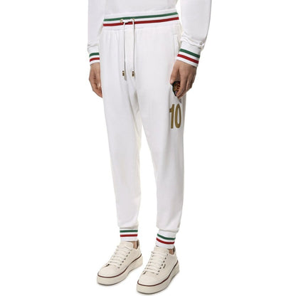 Dolce & Gabbana White Cotton Joggers (Workout Pants)