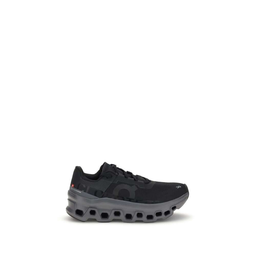 ON Black Polyester Athletic Sneakers with reinforced sole and lace-up design