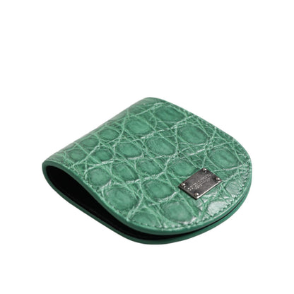 Dolce & Gabbana Green Exotic Skin Coin Condom Case Holder Pocket Wallet