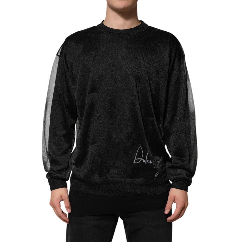 Dolce & Gabbana Black Polyester Pullover Sweatshirt Sweater TSH90588-52