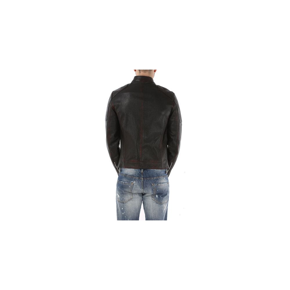 Dolce & Gabbana Black Goatskin Men Jacket