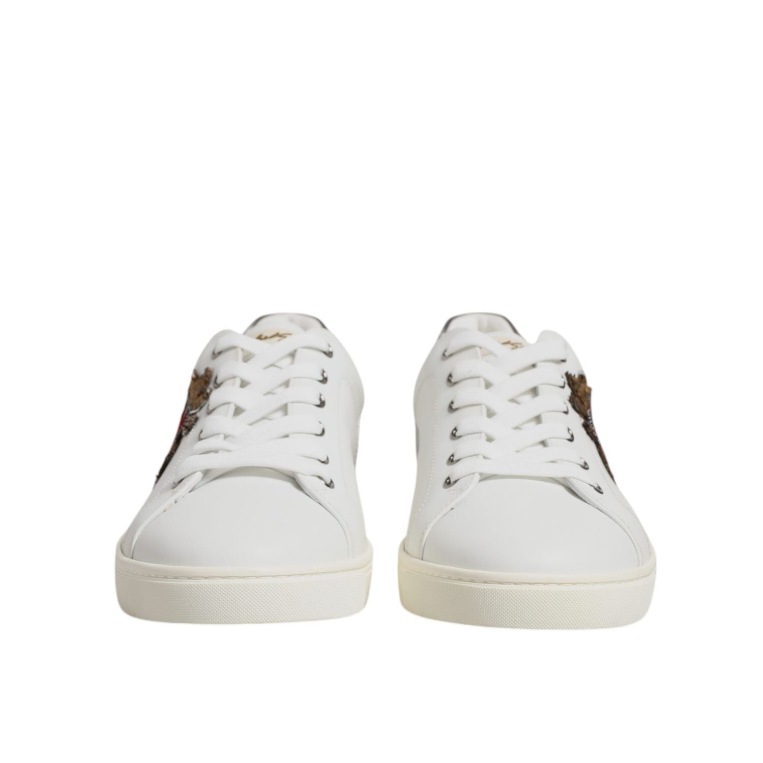 Dolce & Gabbana White Sacred Heart Men Low Top Sneakers Shoes