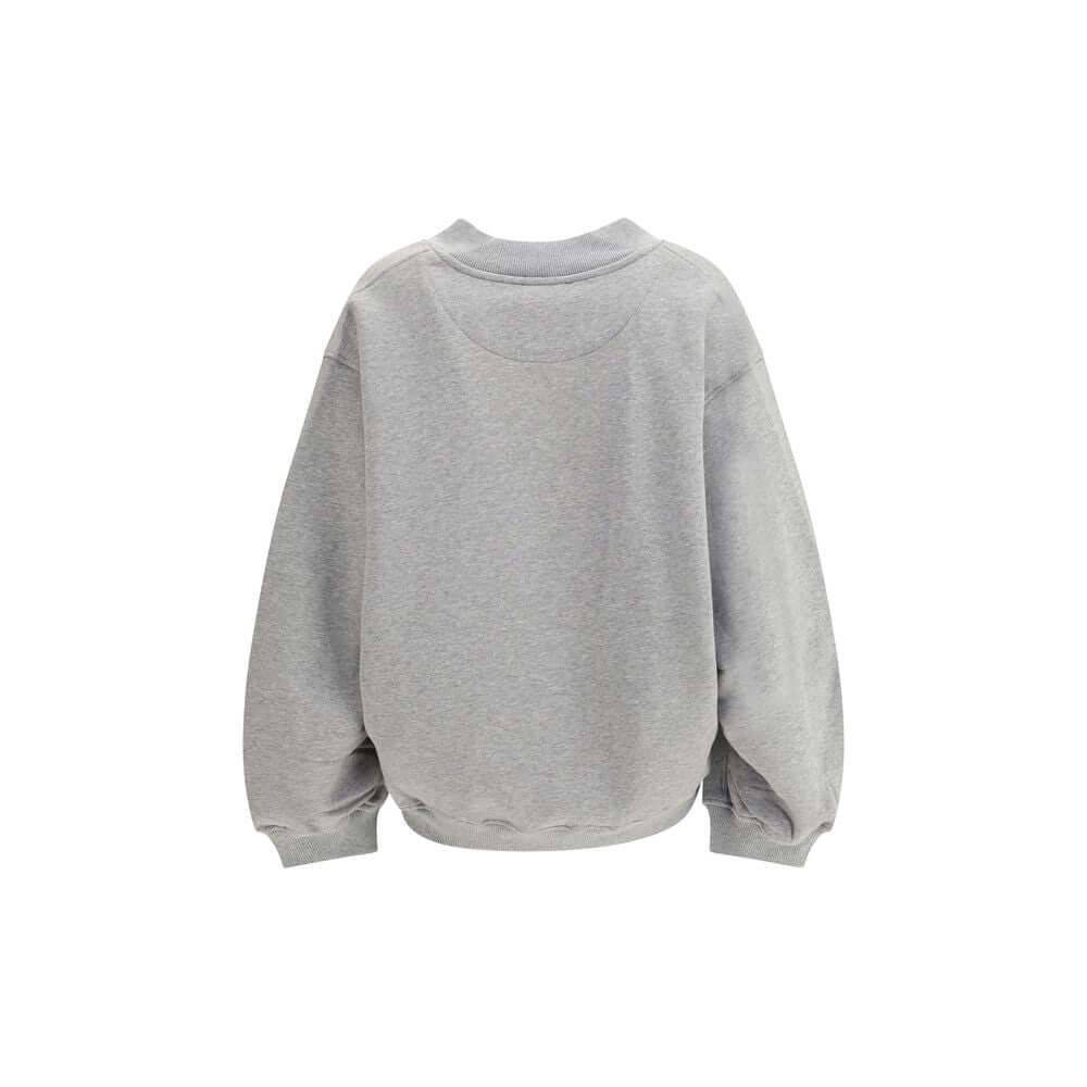 The Attico Gray Cotton Sweatshirt, back view featuring oversized fit and gauzy fleece in faded grey melange, AW25 collection, 100% cotton