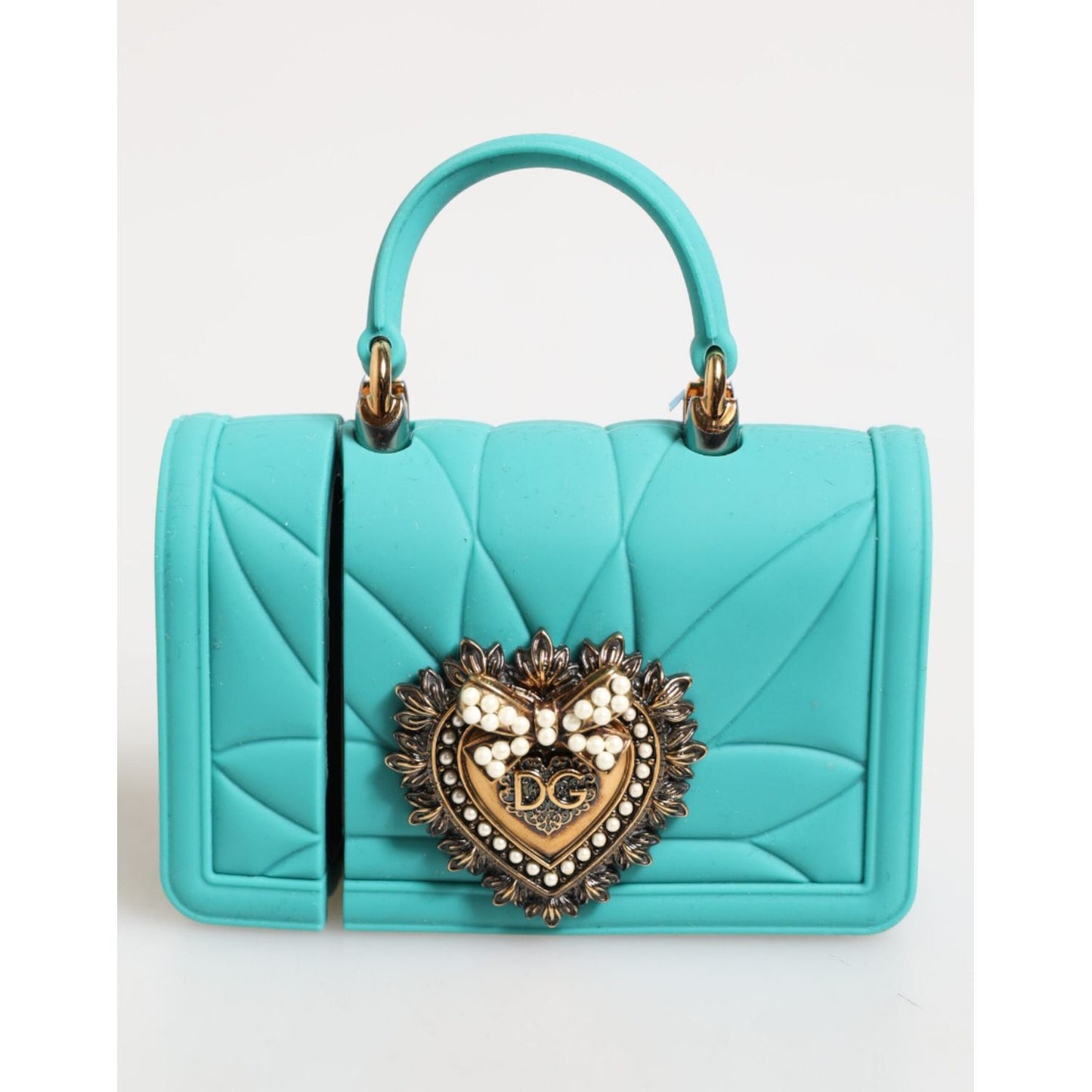 Dolce & Gabbana Turquoise Silicone Devotion Heart Cover Bag Airpods Case SMY11137