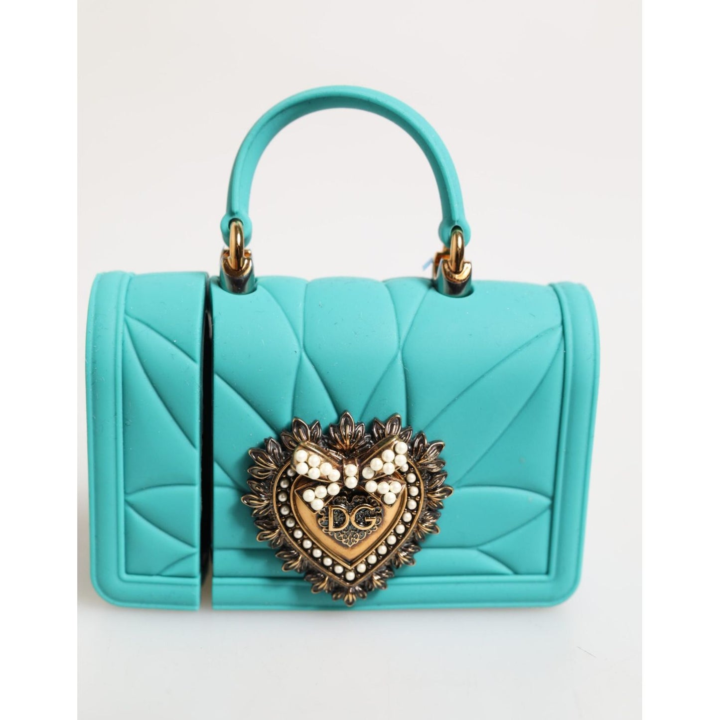 Dolce & Gabbana Turquoise Silicone Devotion Heart Cover Bag Airpods Case SMY11137