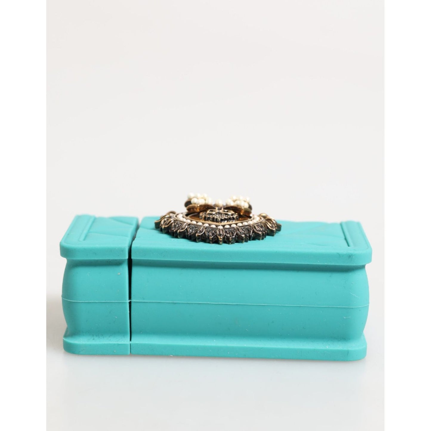 Dolce & Gabbana Turquoise Silicone Devotion Heart Cover Bag Airpods Case SMY11137