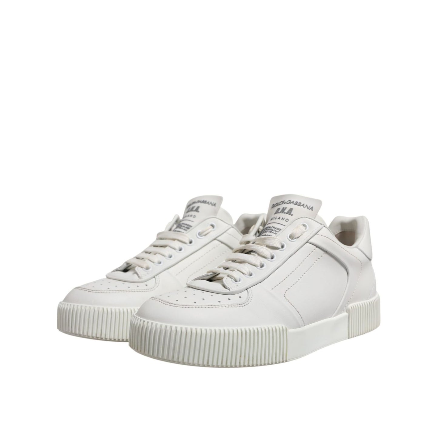 Dolce & Gabbana White Miami Leather Low Top Sneakers Shoes