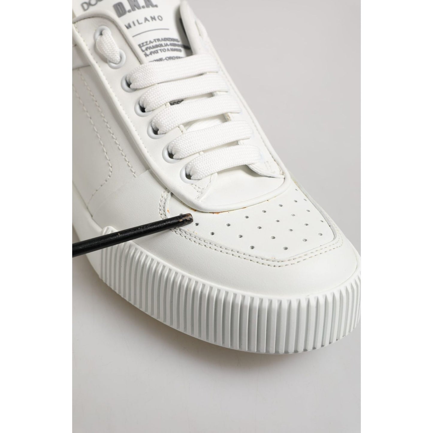 Dolce & Gabbana White Miami Leather Low Top Sneakers Shoes MV7876-39