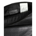 Dolce & Gabbana Black Palmellato Leather Logo Plaque Shoulder Borse Bag BAG4417