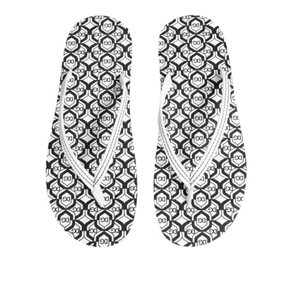 Dolce & Gabbana Black White Logo Beachwear Flats Slipper Shoes