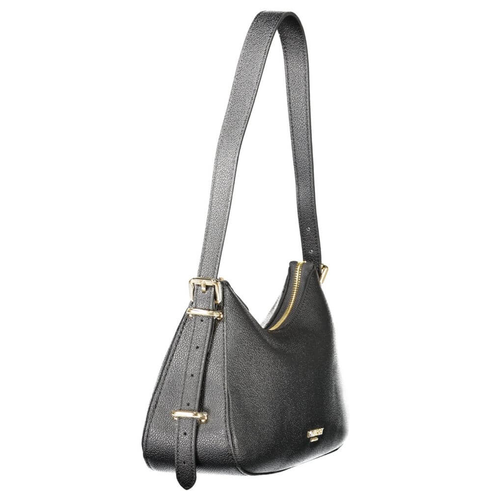 Twinset Black Polyethylene Women Handbag with adjustable strap, perfect for versatile styling and daily elegance.