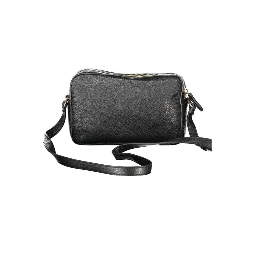 Twinset Black Polyethylene Women Handbag with adjustable shoulder strap and zip closure, ideal for stylish functionality.