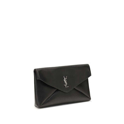 Saint Laurent Black Calf Leather Bos Taurus Clutch Bag