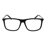 Polaroid Black Men Glasses Frame, full-rim with rectangle style, black polyester material, demo lenses, for men, classic design.