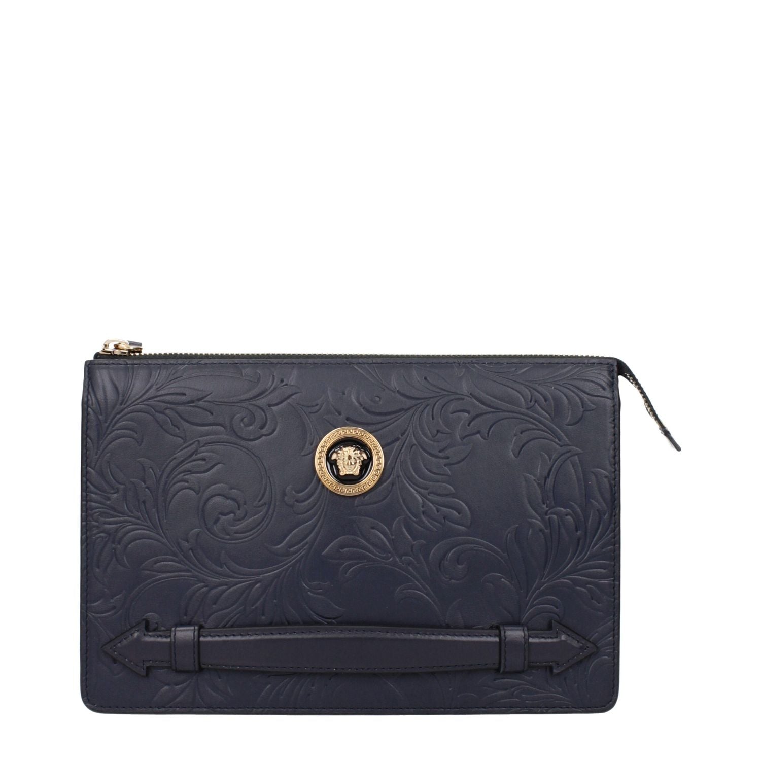 Front view with bag zipped and handles upright.