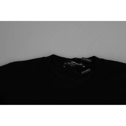 Dolce & Gabbana Black Cashmere Crewneck Pullover Sweater