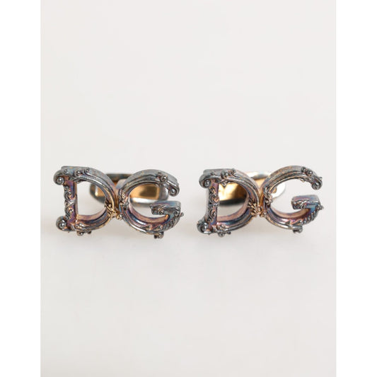 Dolce & Gabbana Gold Tone 925 Sterling Silver DG Logo Accessory Cufflink